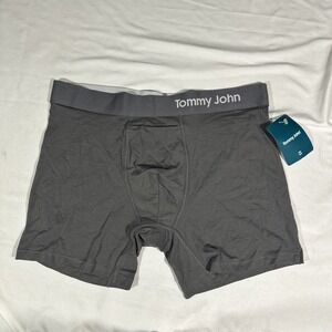NWT $32 TOMMY JOHN [ medium ] Cool Cotton 4 Inch Boxer Briefs in Iron Grey U1715